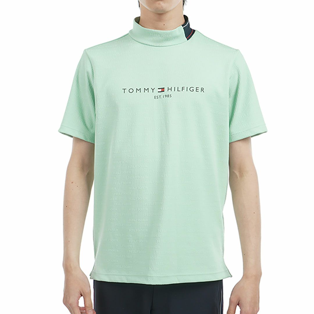 トミー ヒルフィガー ゴルフ Tommy Hilfiger Golf メンズ メンズ ロゴジャガード 半袖モックネックシャツ THMA531 詳細4