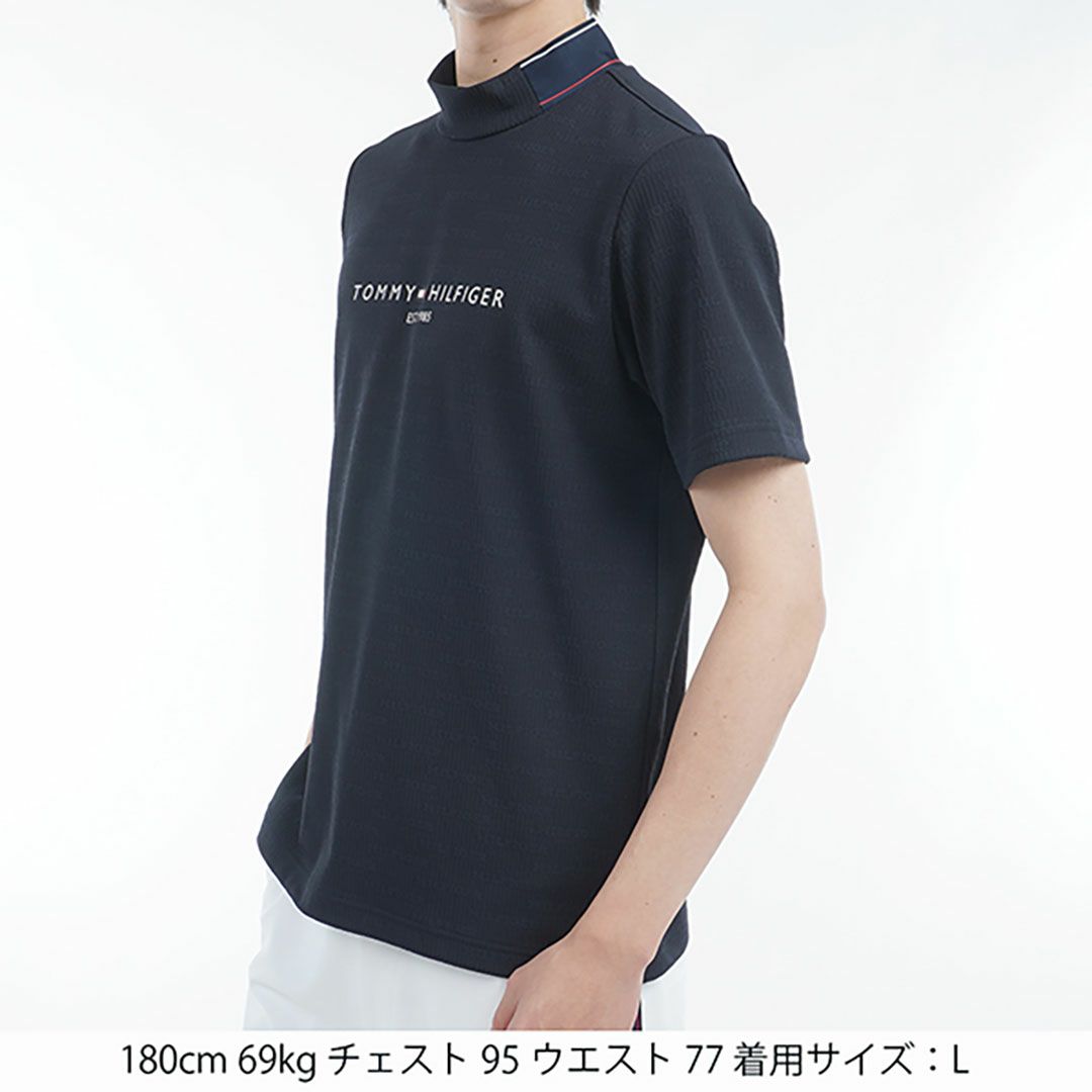 トミー ヒルフィガー ゴルフ Tommy Hilfiger Golf メンズ メンズ ロゴジャガード 半袖モックネックシャツ THMA531 詳細5