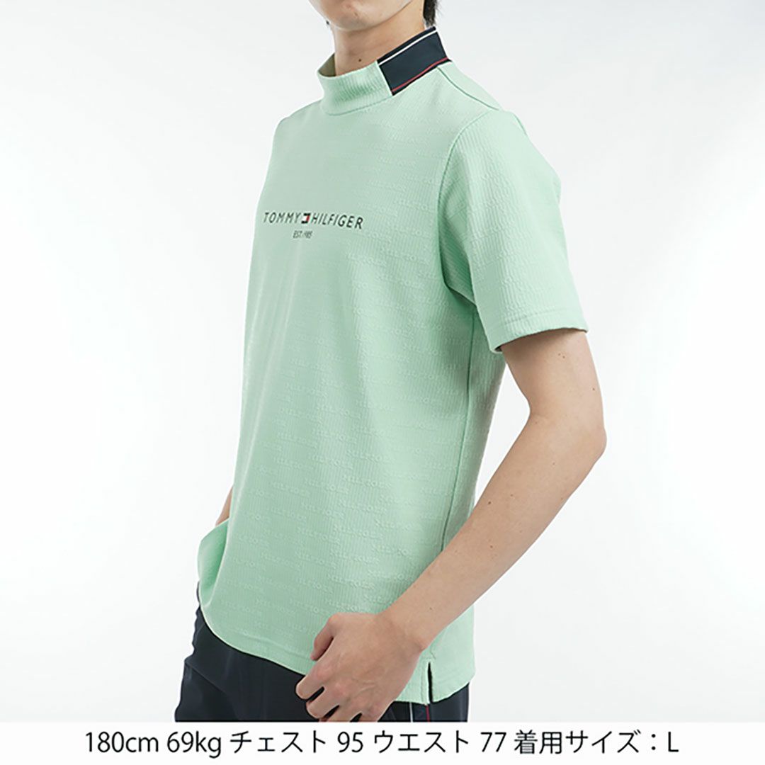 トミー ヒルフィガー ゴルフ Tommy Hilfiger Golf メンズ メンズ ロゴジャガード 半袖モックネックシャツ THMA531 詳細16