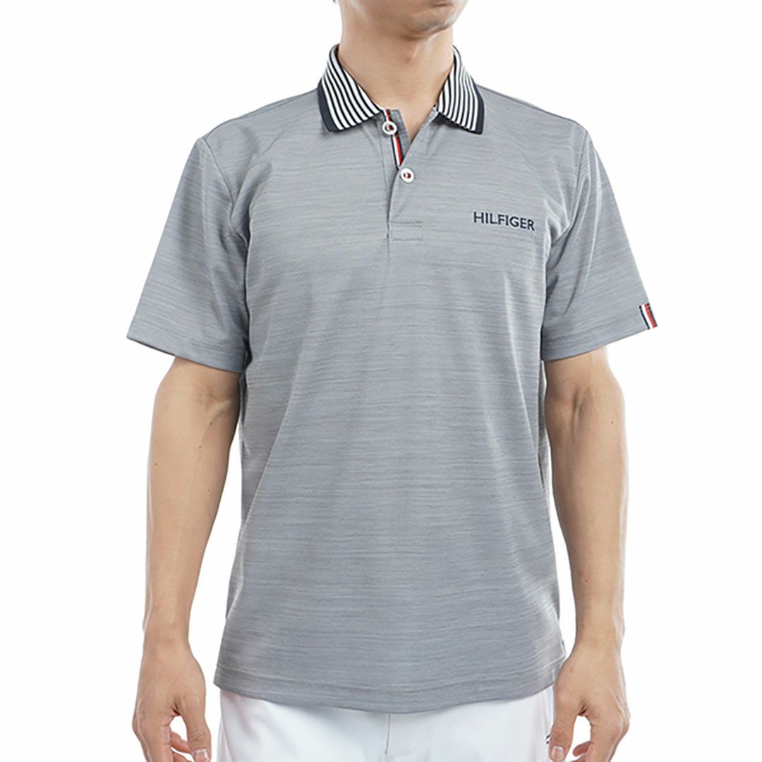 トミー ヒルフィガー ゴルフ Tommy Hilfiger Golf メンズ メンズ カラー杢鹿の子 半袖ポロシャツ THMA533 詳細1