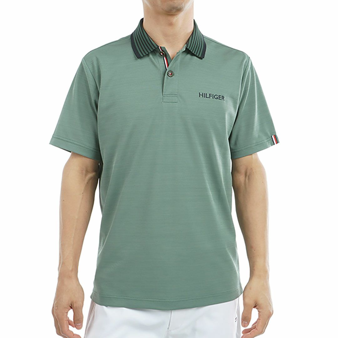 トミー ヒルフィガー ゴルフ Tommy Hilfiger Golf メンズ メンズ カラー杢鹿の子 半袖ポロシャツ THMA533 詳細5