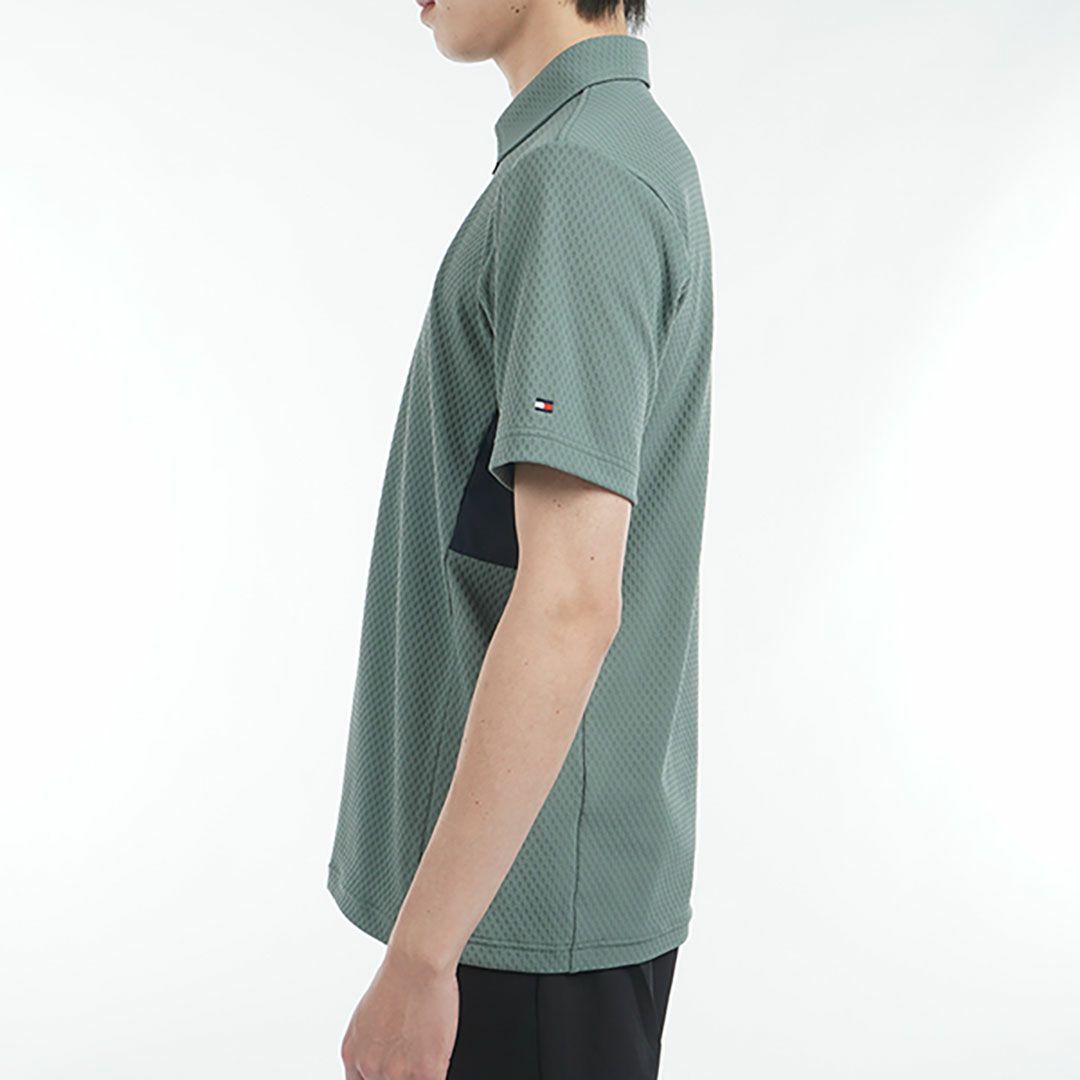 トミー ヒルフィガー ゴルフ Tommy Hilfiger Golf メンズ メンズ リンクスジャガード 半袖ハーフジップシャツ THMA536 詳細7