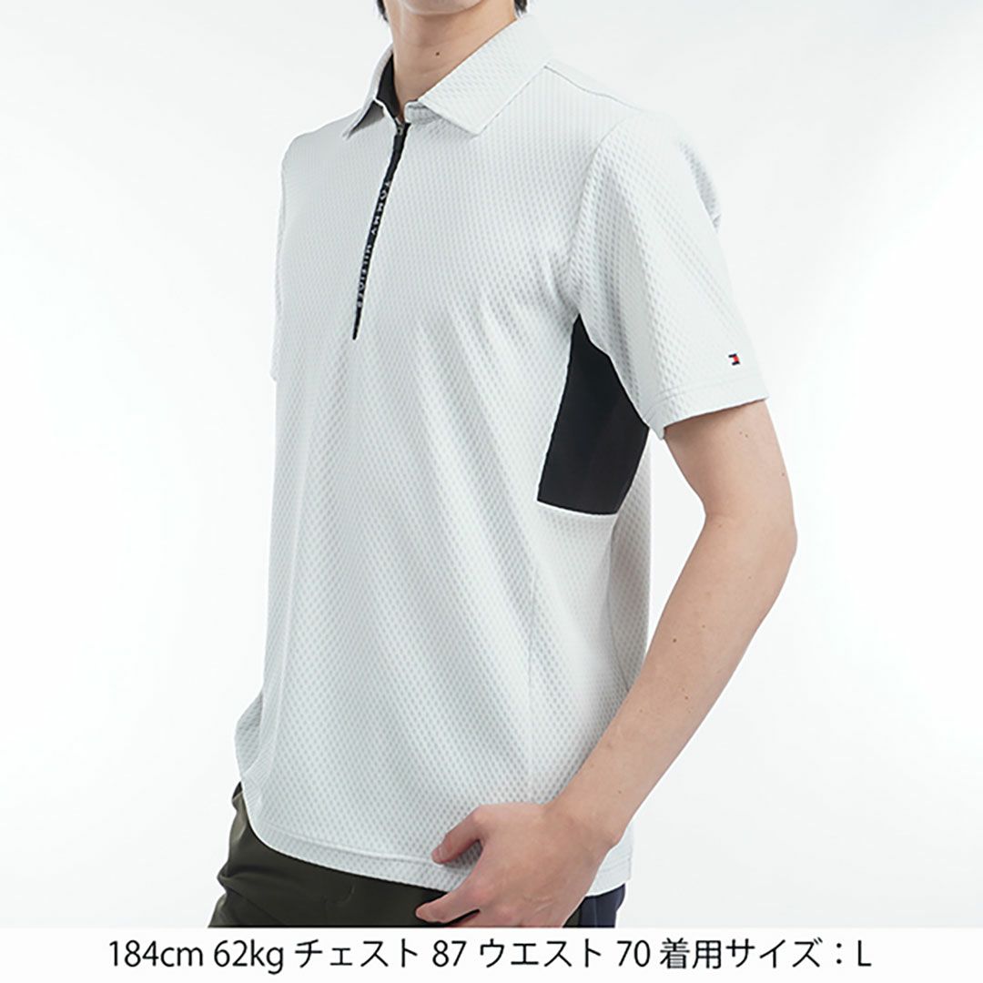 トミー ヒルフィガー ゴルフ Tommy Hilfiger Golf メンズ メンズ リンクスジャガード 半袖ハーフジップシャツ THMA536 詳細17