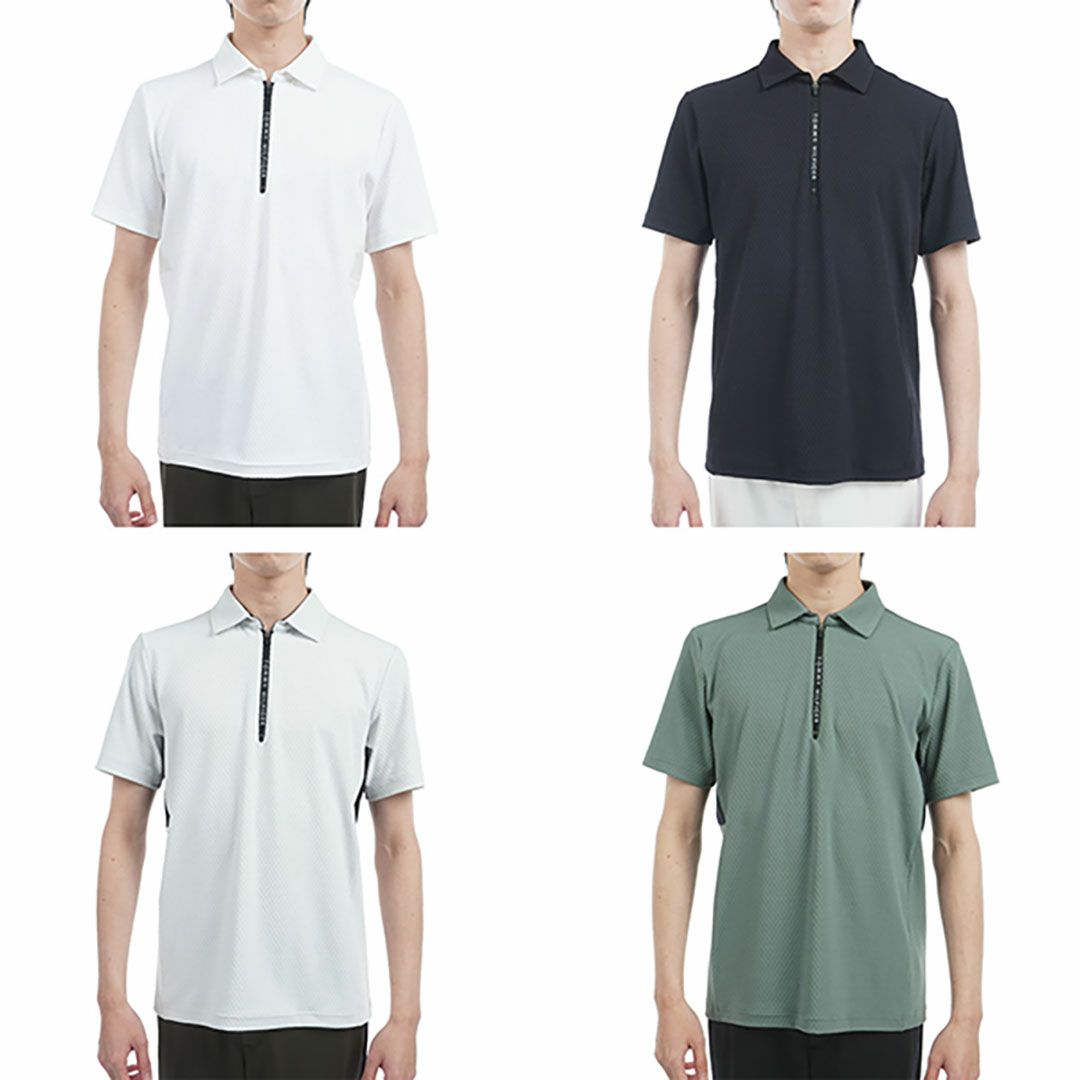 トミー ヒルフィガー ゴルフ Tommy Hilfiger Golf メンズ メンズ リンクスジャガード 半袖ハーフジップシャツ THMA536 詳細19