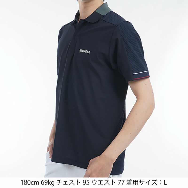 サイズ：M   GOLF トミー ヒルフィガーゴルフ  半袖ポロシャツ  ネイビー系 [240101390881] ゴルフウェア メンズ ストスト TOMMY HILFIGER - トミーヒルフィガーゴルフ M 半袖ポロシャツ