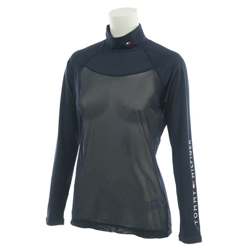 [トミーヒルフィガー]レディース モックネック メッシュインナーシャツ