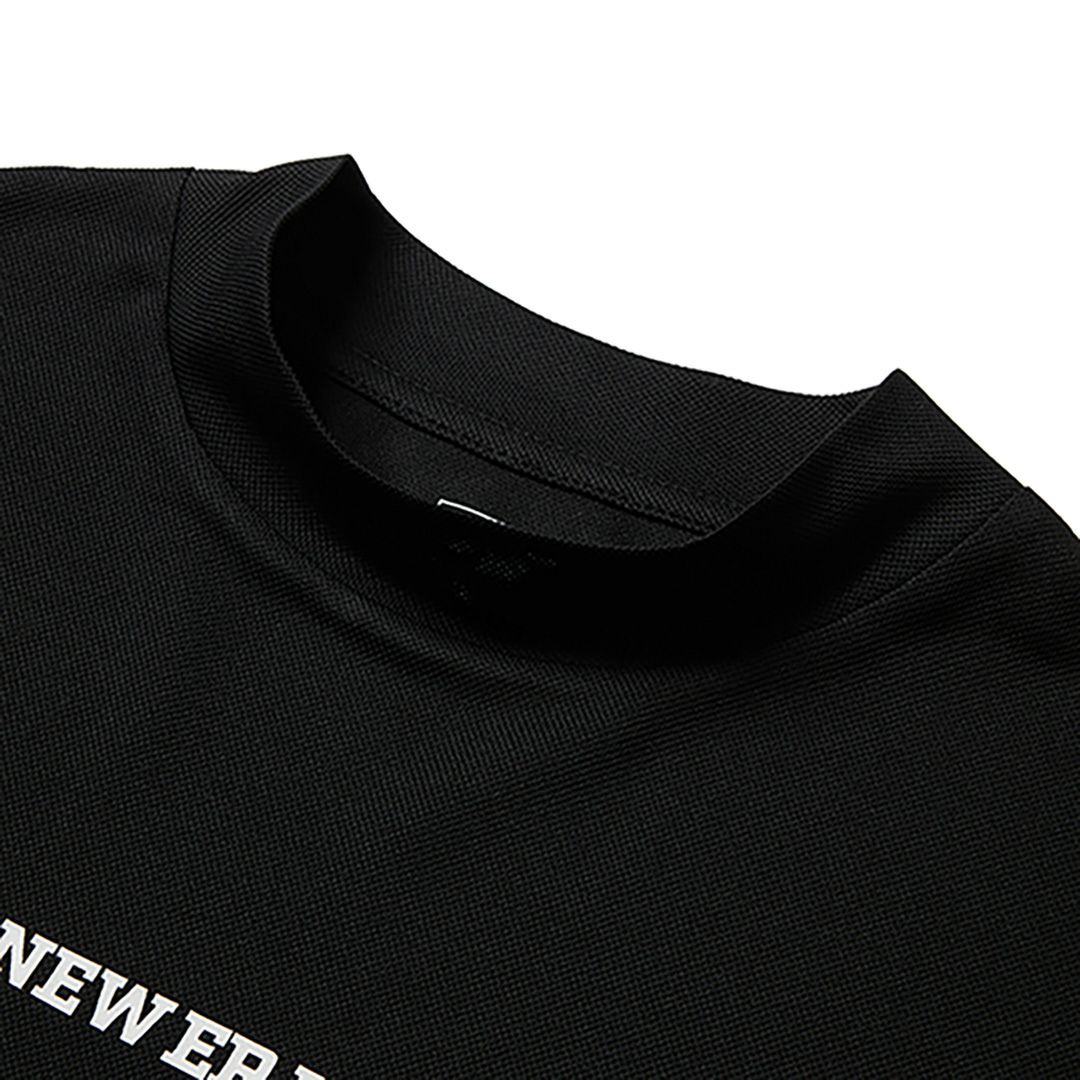 ニューエラ NEW ERA メンズ メンズ 半袖 ミッドネック 鹿の子 Tシャツ Vertical Logo ブラック ERMA54H 詳細3