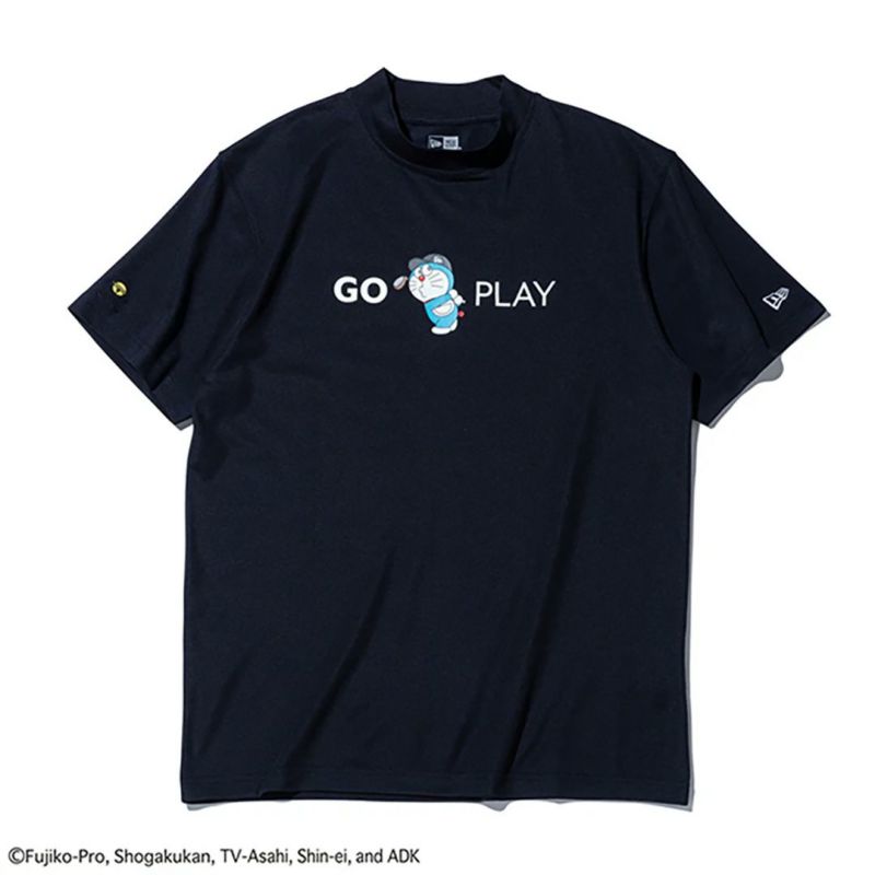 ドラえもん　ニューエラ ゴルフ　シャツ　L ニューエラ]メンズ 【ゴルフ】半袖 鹿の子 ミッドネック Tシャツ
