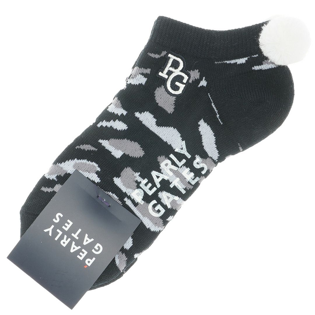 PEARLYGATES レディース アンクルソックス 靴下 ライトグレー