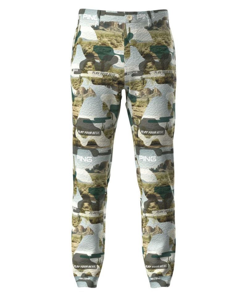PINGAPPAREL メンズ ロングパンツ カーキ柄