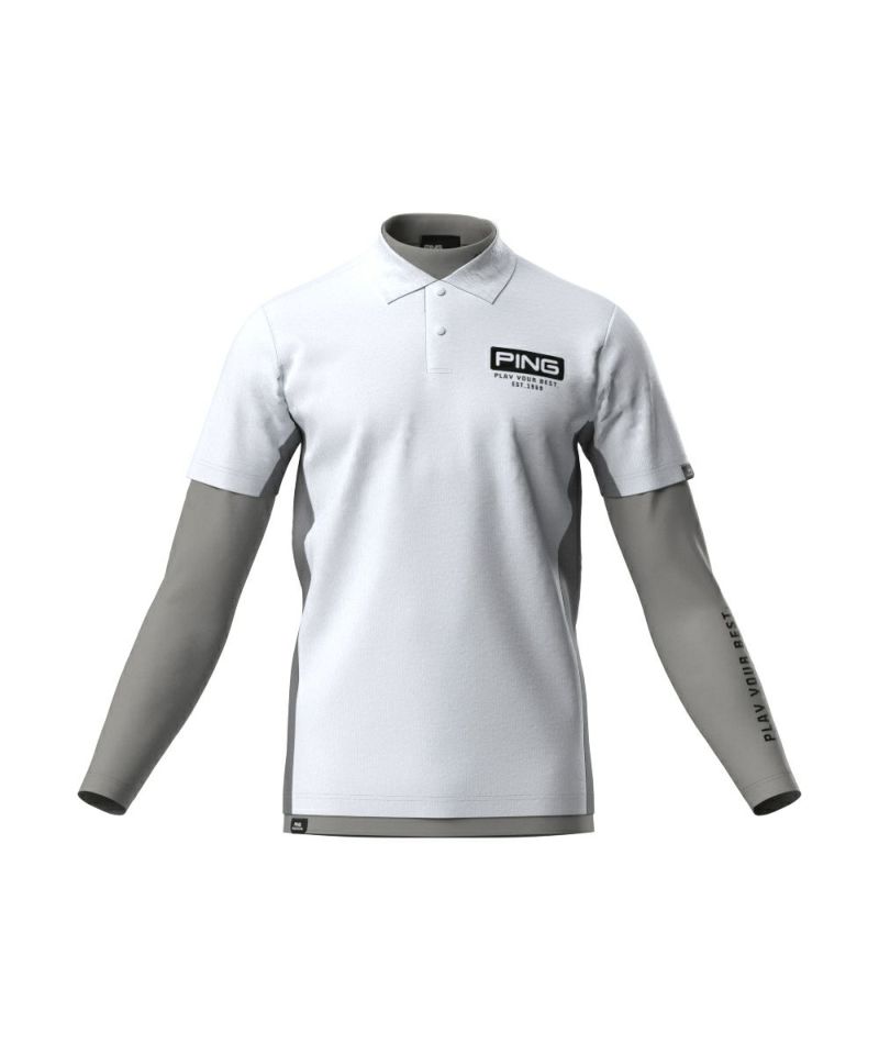 PINGAPPAREL メンズ シャツ　レイヤードシャツ ホワイト