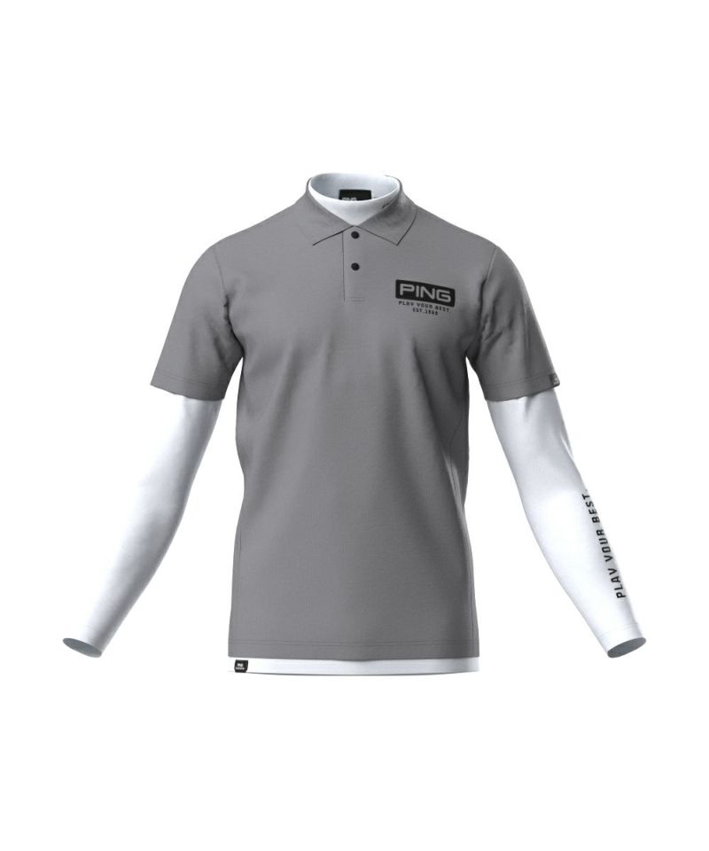 PINGAPPAREL メンズ シャツ　レイヤードシャツ グレー
