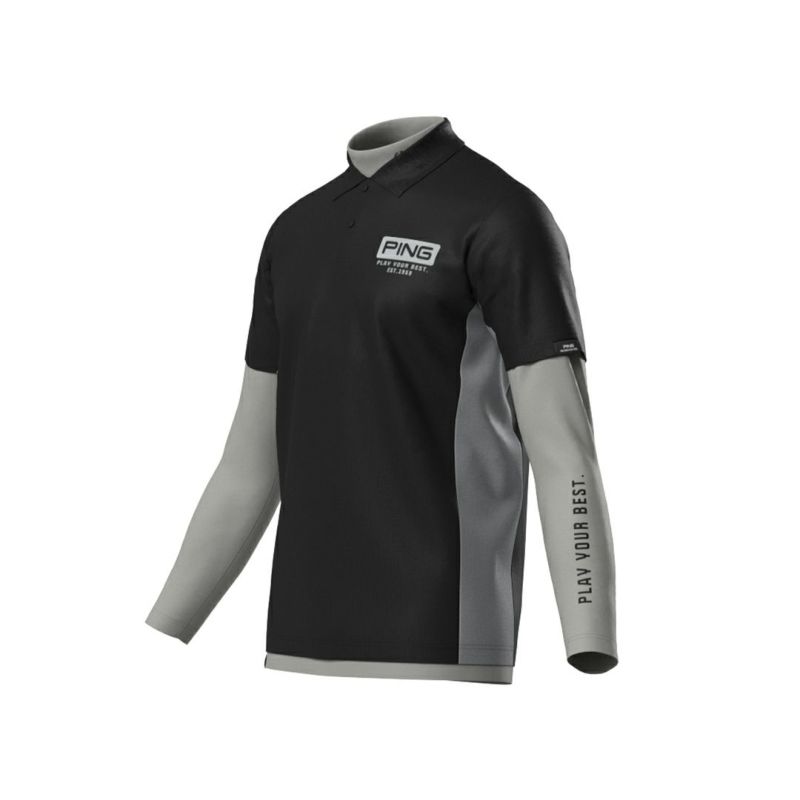 PINGAPPAREL メンズ シャツ　レイヤードシャツ ブラック