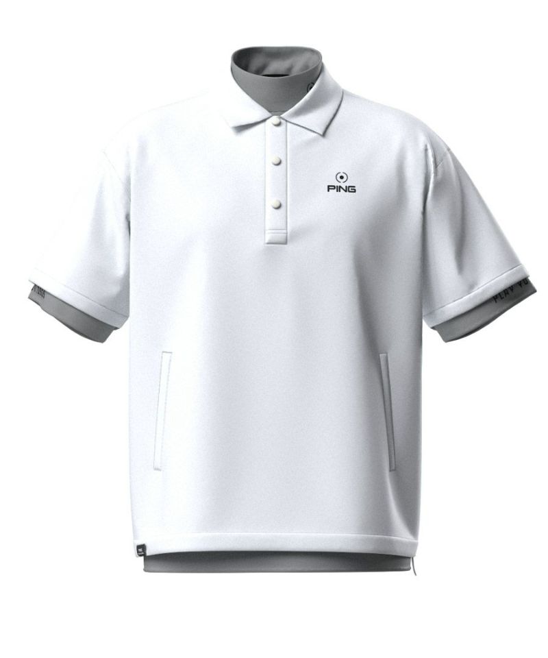 PINGAPPAREL メンズ シャツ　レイヤードシャツ　ホワイト