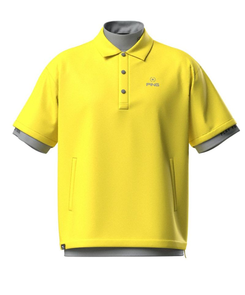 PINGAPPAREL メンズ シャツ　レイヤードシャツ イエロー