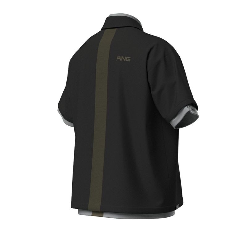 PINGAPPAREL メンズ シャツ　レイヤードシャツ ブラック