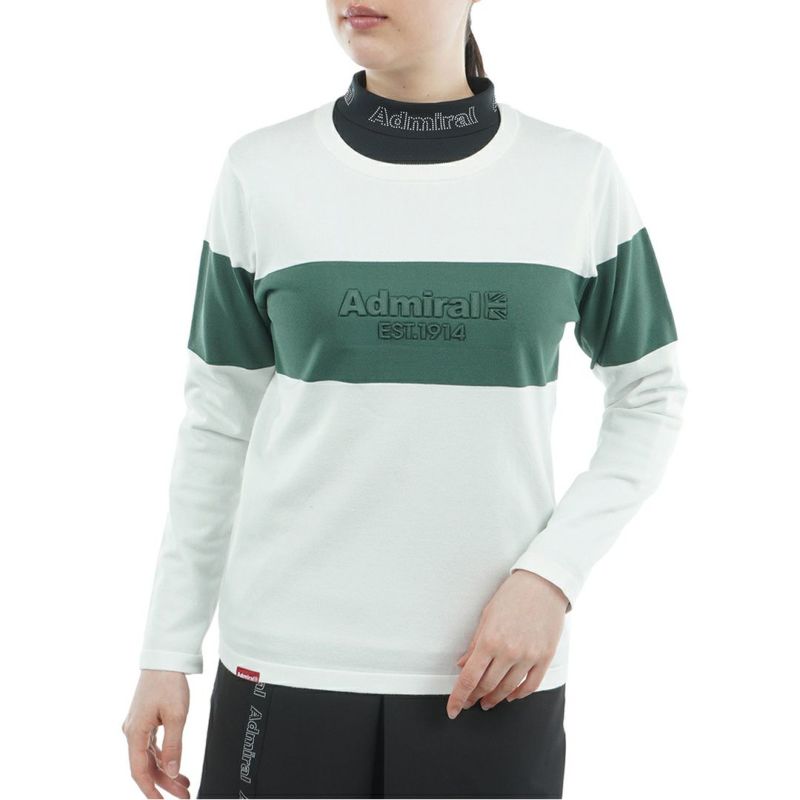 [アドミラル ゴルフ]レディース マシュマロタッチ クルーネックライトニット　ホワイト