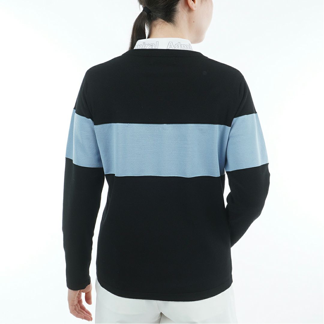 [アドミラル ゴルフ]レディース マシュマロタッチ クルーネックライトニット　ブラック