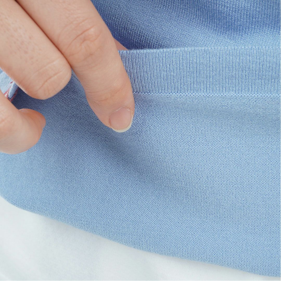 [アドミラル ゴルフ]レディース マシュマロタッチ クルーネックライトニット　アイスブルー