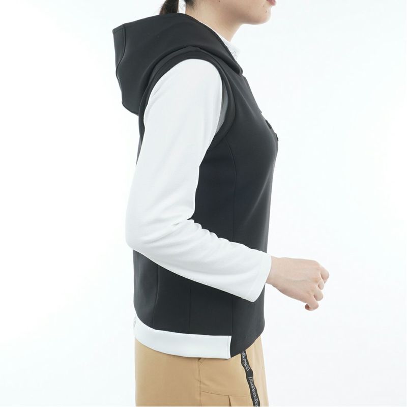 [アドミラル ゴルフ]レディース ダンボール フーディーベスト　ブラック