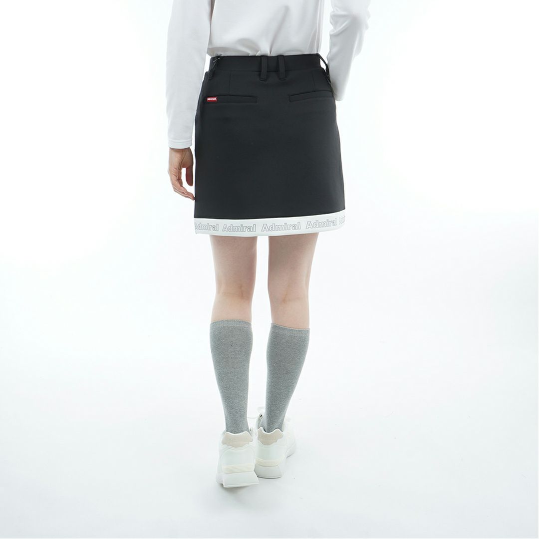 [アドミラル ゴルフ]レディース バックロゴ ダンボールスカート　ブラック