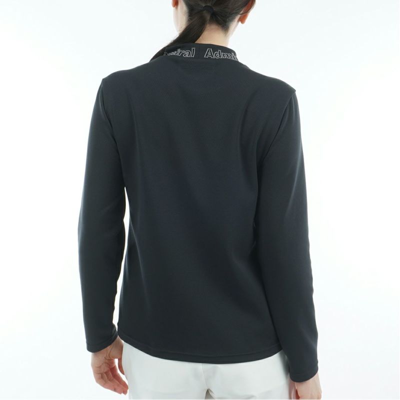 [アドミラル ゴルフ]レディース カラタッチ 長袖モックネックシャツ　ブラック