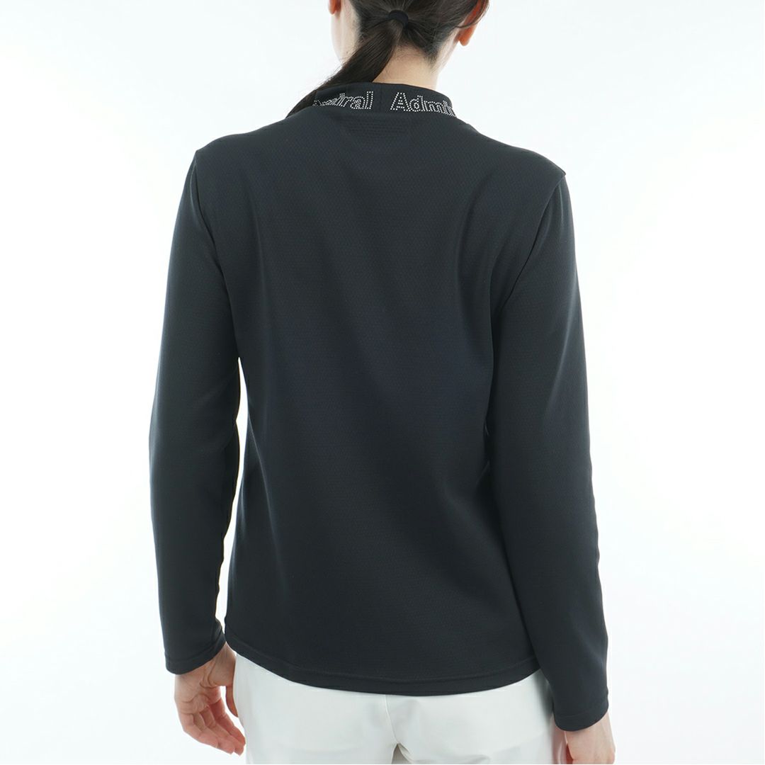 [アドミラル ゴルフ]レディース カラタッチ 長袖モックネックシャツ　ブラック