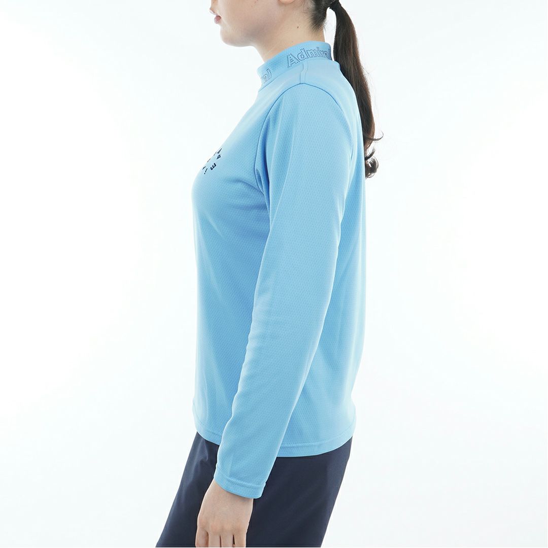 [アドミラル ゴルフ]レディース カラタッチ 長袖モックネックシャツ　アイスブルー
