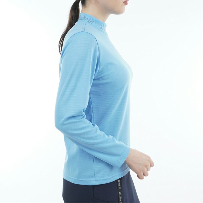 [アドミラル ゴルフ]レディース カラタッチ 長袖モックネックシャツ　アイスブルー
