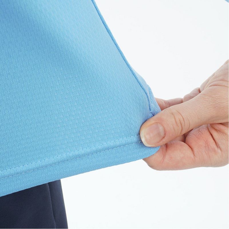 [アドミラル ゴルフ]レディース カラタッチ 長袖モックネックシャツ　アイスブルー