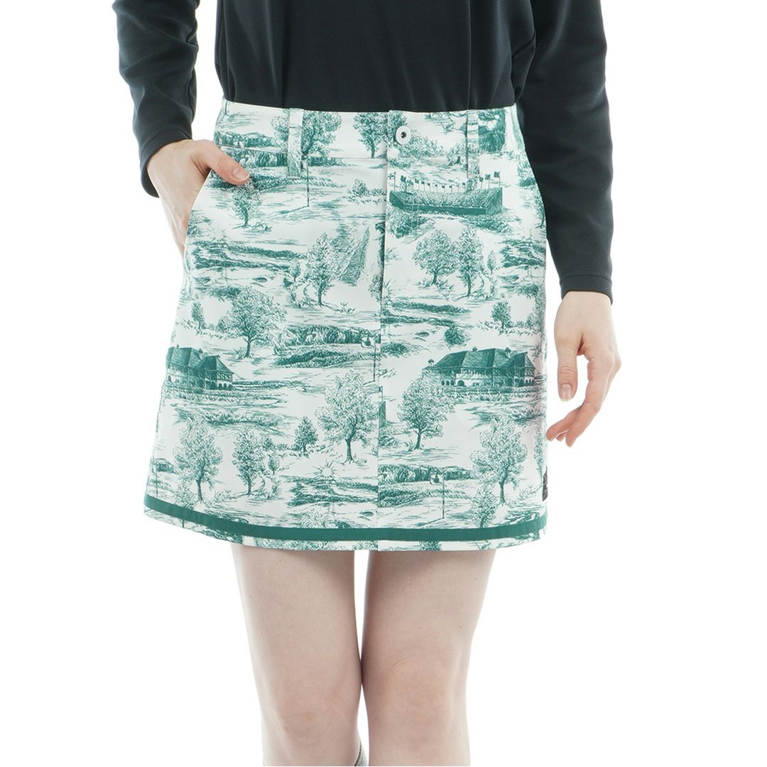 [アドミラル ゴルフ]レディース 4WAYストレッチ ヘムラインスカート　ダークグリーン