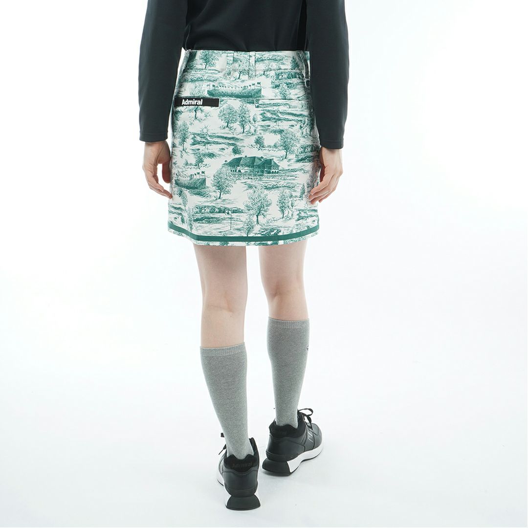 [アドミラル ゴルフ]レディース 4WAYストレッチ ヘムラインスカート　ダークグリーン