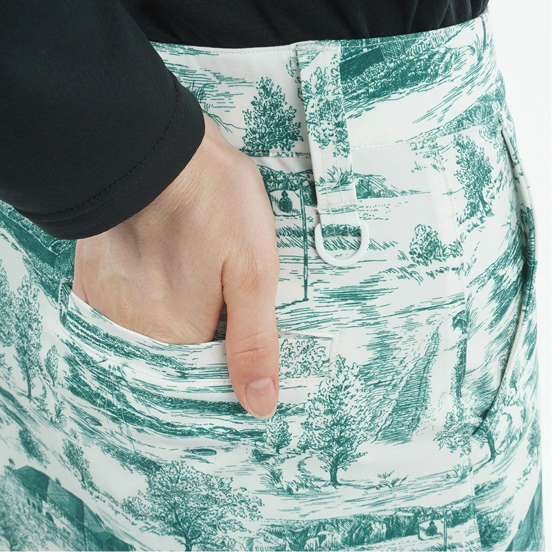 [アドミラル ゴルフ]レディース 4WAYストレッチ ヘムラインスカート　ダークグリーン