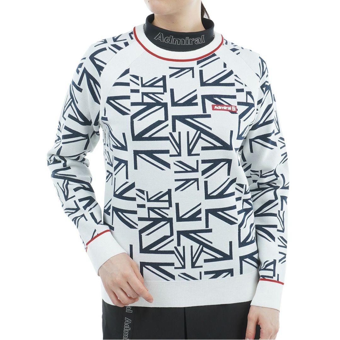 [アドミラル ゴルフ]レディース UJ クルーネックセーター　ホワイト