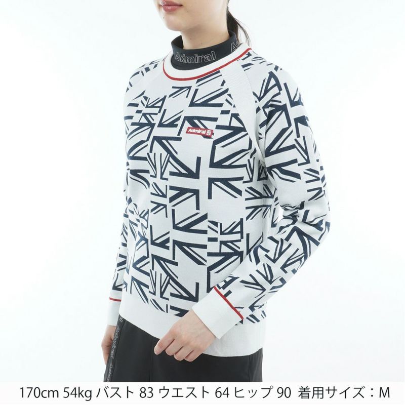 [アドミラル ゴルフ]レディース UJ クルーネックセーター　ホワイト