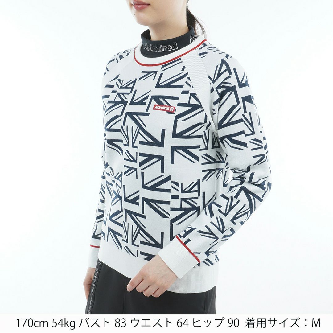 [アドミラル ゴルフ]レディース UJ クルーネックセーター　ホワイト