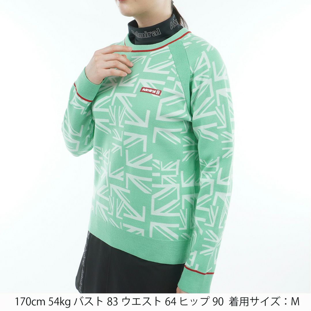 [アドミラル ゴルフ]レディース UJ クルーネックセーター　ミントグリーン