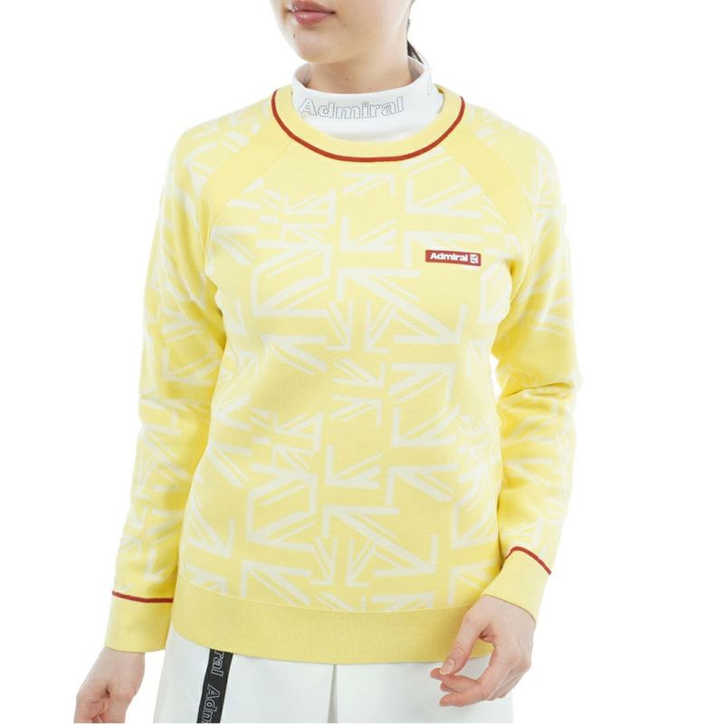 [アドミラル ゴルフ]レディース UJ クルーネックセーター　イエロー