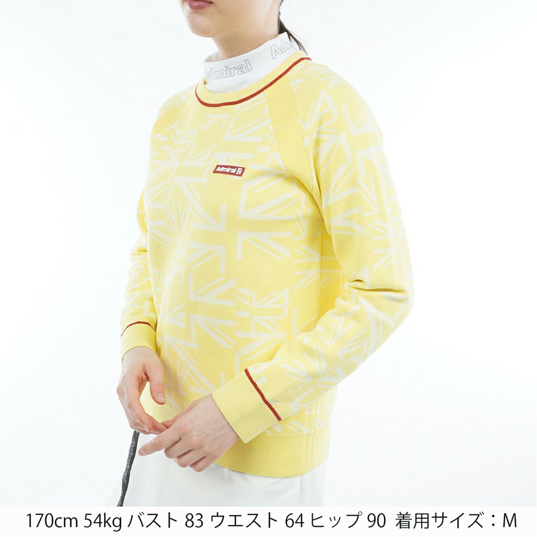 [アドミラル ゴルフ]レディース UJ クルーネックセーター　イエロー