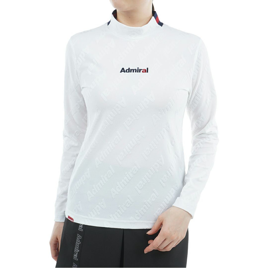 アドミラル ゴルフ Admiral GOLF レディース レディース ロゴストレッチ ジャガードモックネックシャツ ADLA559 詳細1