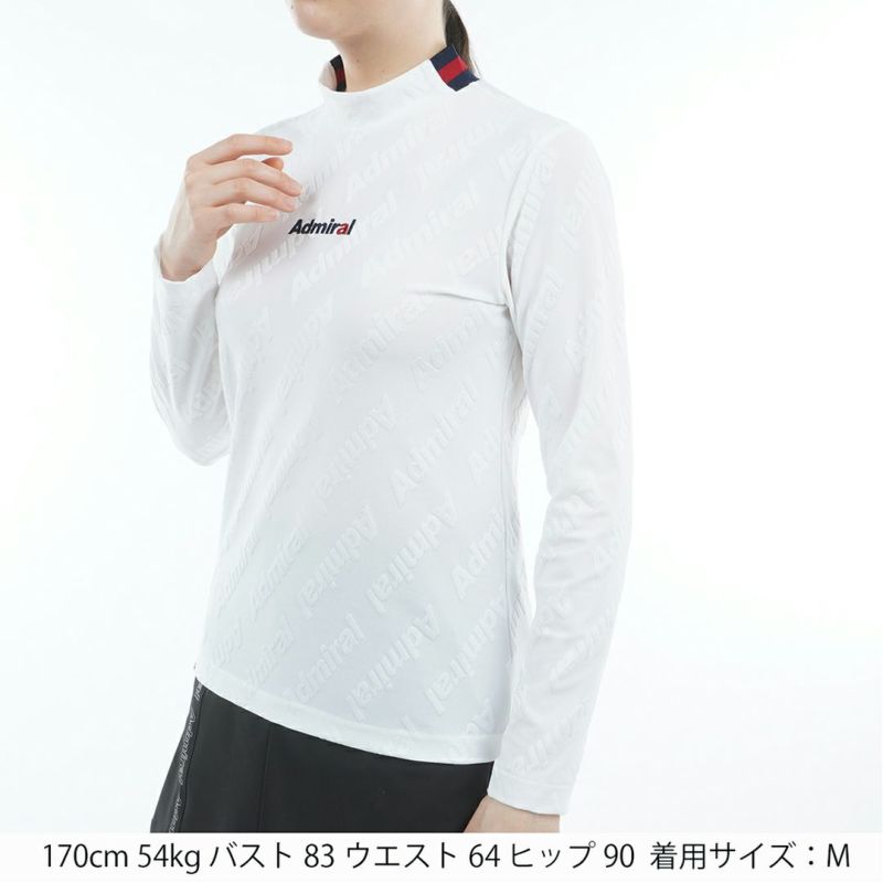 アドミラル ゴルフ Admiral GOLF レディース レディース ロゴストレッチ ジャガードモックネックシャツ ADLA559 詳細2