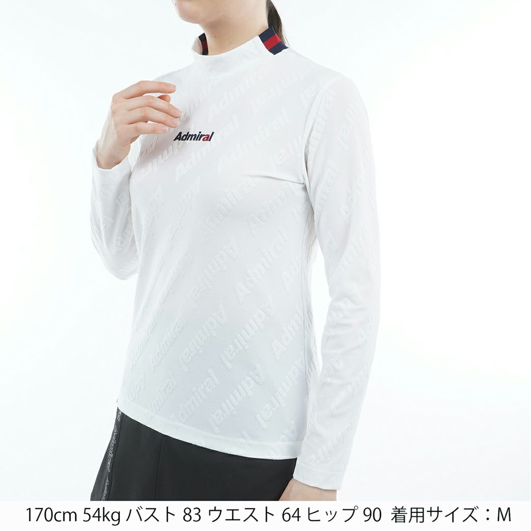 アドミラル ゴルフ Admiral GOLF レディース レディース ロゴストレッチ ジャガードモックネックシャツ ADLA559 詳細2