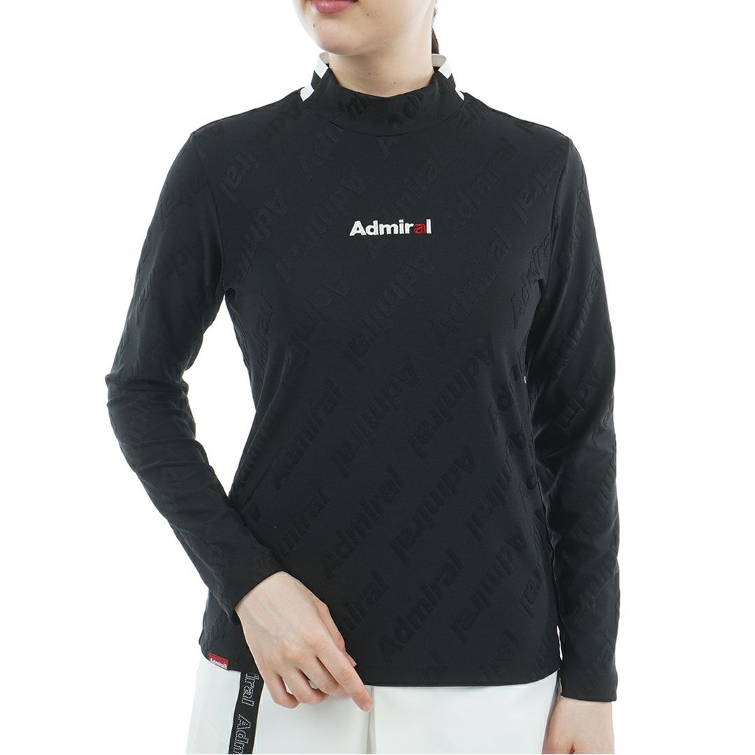 アドミラル ゴルフ Admiral GOLF レディース レディース ロゴストレッチ ジャガードモックネックシャツ ADLA559 詳細4