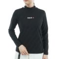 [アドミラル ゴルフ]レディース ロゴストレッチ ジャガードモックネックシャツ　ブラック