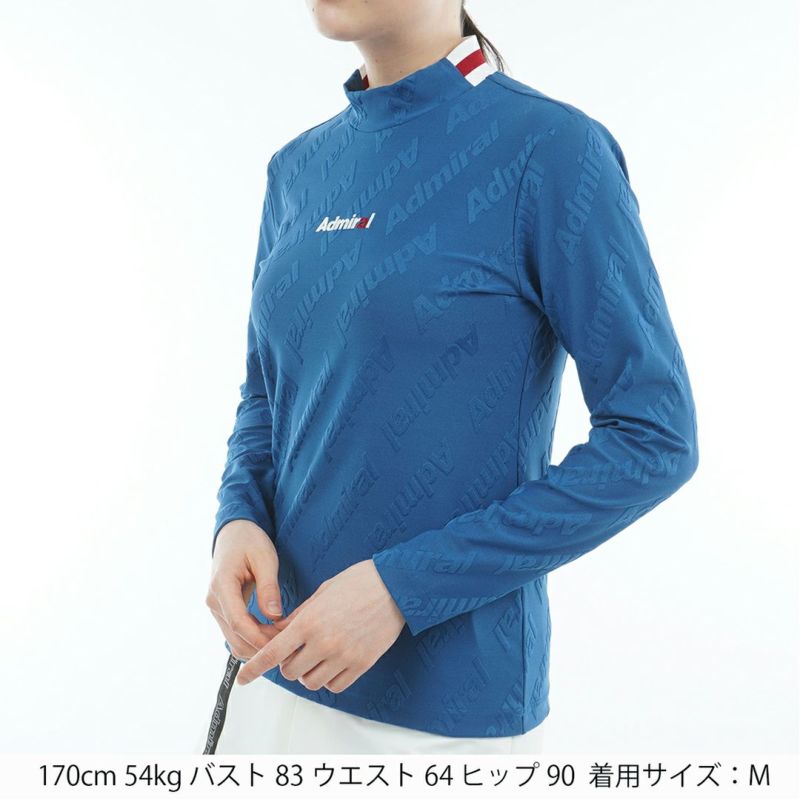 アドミラル ゴルフ Admiral GOLF レディース レディース ロゴストレッチ ジャガードモックネックシャツ ADLA559 詳細8