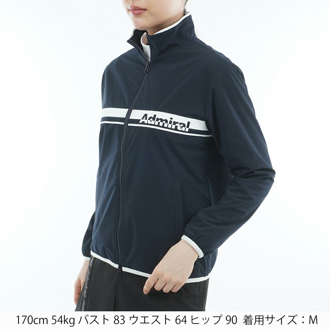 [アドミラル ゴルフ]レディース ロゴライン ウィンドジャケット　ネイビー