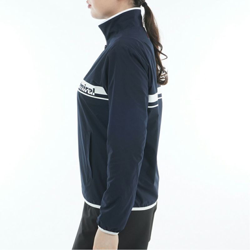 [アドミラル ゴルフ]レディース ロゴライン ウィンドジャケット　ネイビー