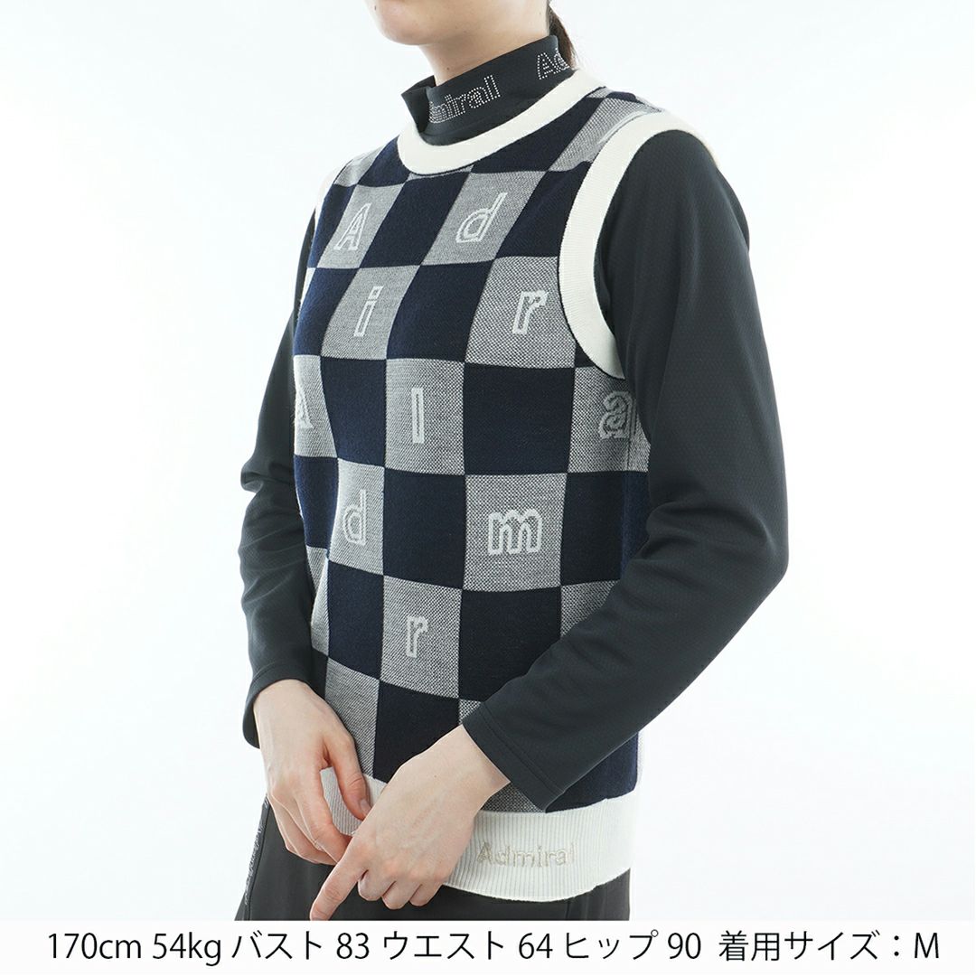 アドミラル ゴルフ Admiral GOLF レディース レディース モノグラムジャカード　ライトクルーニットベスト ADLA561 詳細5