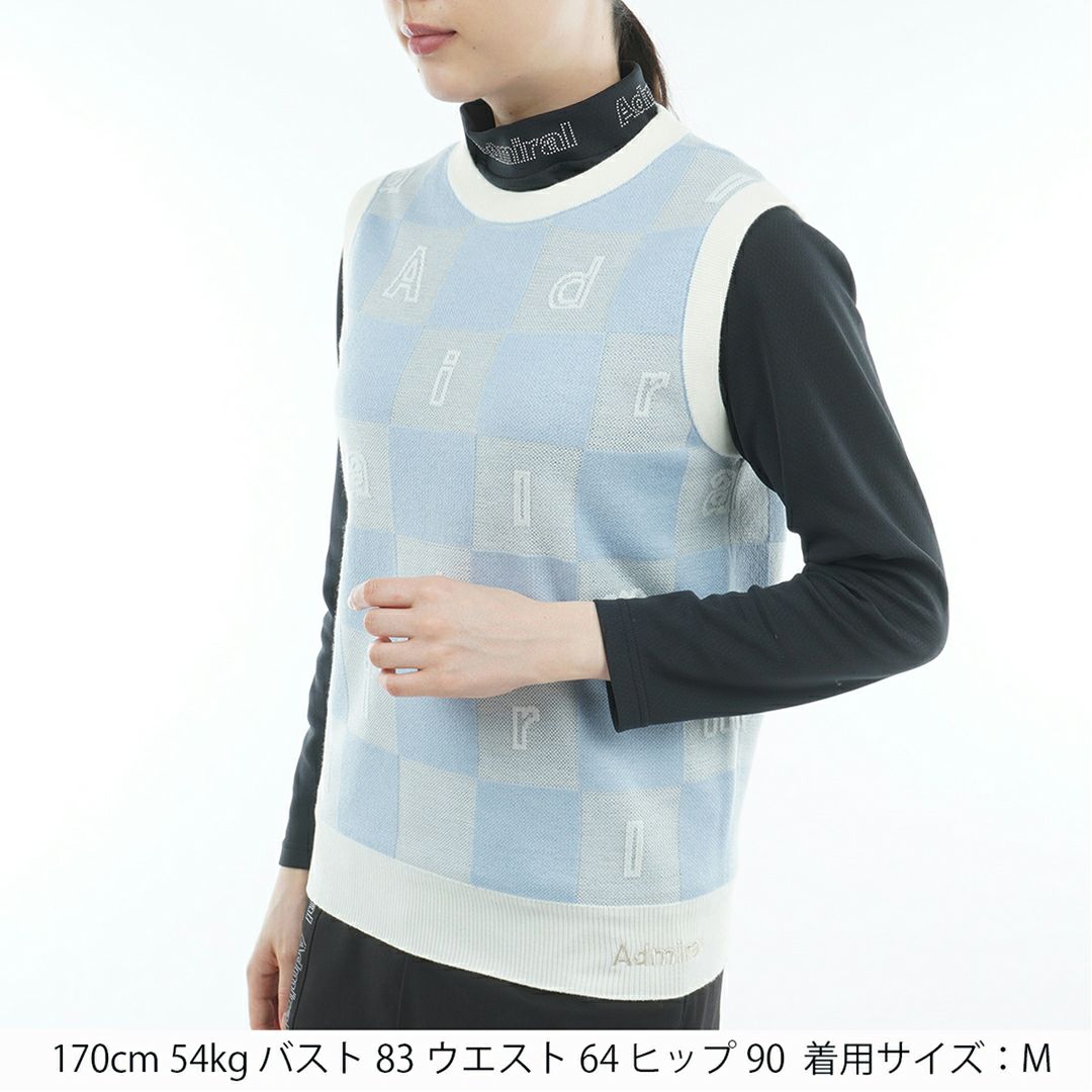 アドミラル ゴルフ Admiral GOLF レディース レディース モノグラムジャカード　ライトクルーニットベスト ADLA561 詳細8