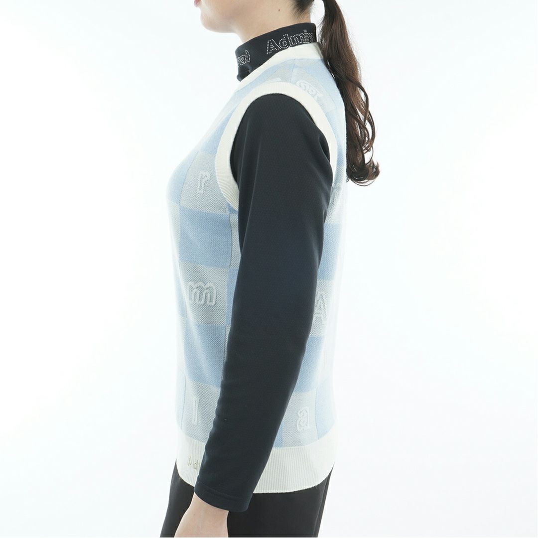 アドミラル ゴルフ Admiral GOLF レディース レディース モノグラムジャカード　ライトクルーニットベスト ADLA561 詳細9